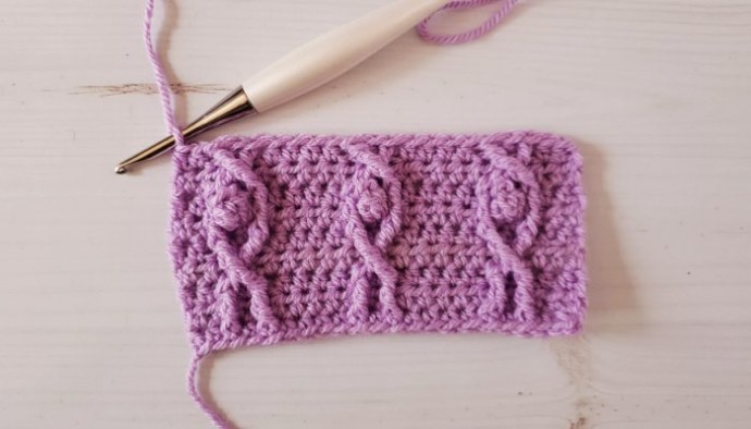 Popcorn Twist Cable Crochet Stitch Photo Tutorial