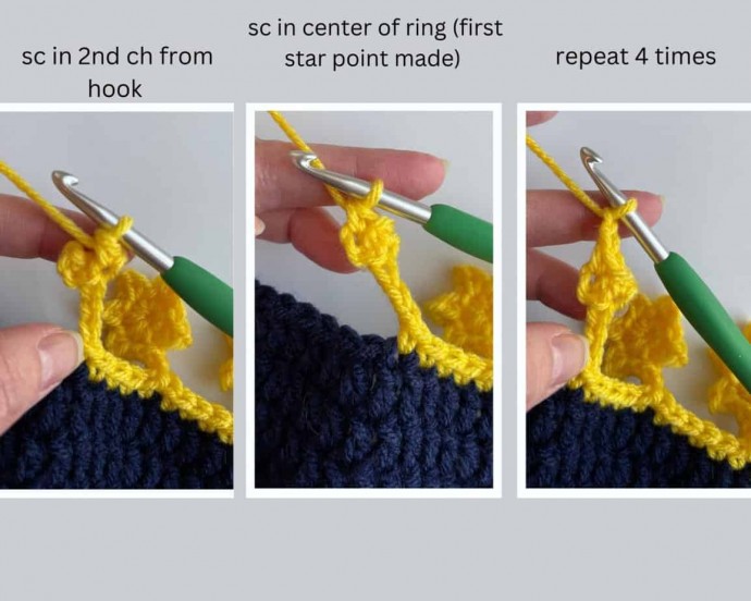 How to Crochet Star Border Photo Tutorial