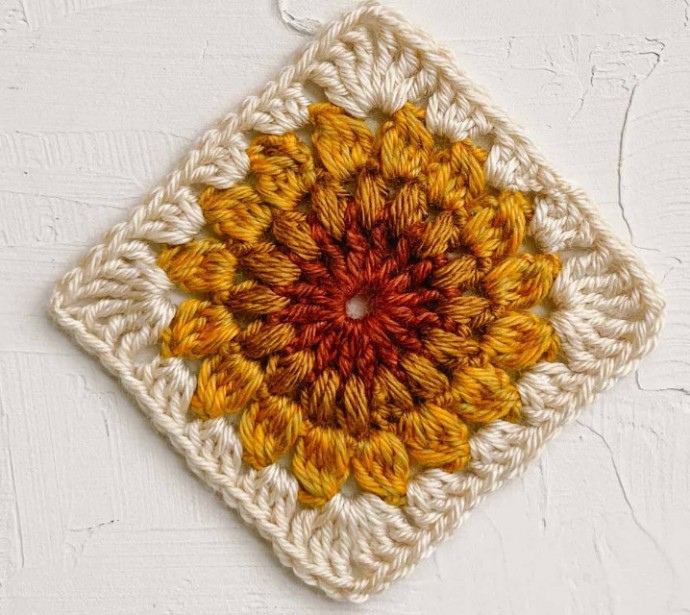 Crochet Sunburst (Sunflower) Granny Square Pattern