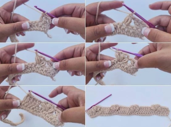 How to Crochet the Bamboo Leaf Stitch Photo Tutorial