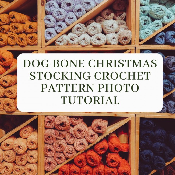 Dog Bone Christmas Stocking Crochet Pattern Photo Tutorial