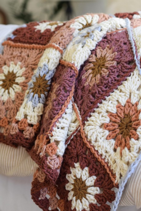 Harvest Flower Blanket Crochet Pattern