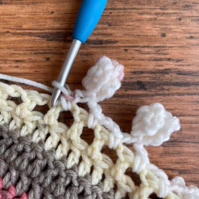 How to Crochet Pom Pom Border Photo Tutorial