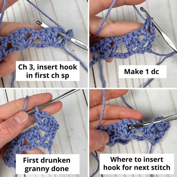 How to Crochet the Drunken Granny Stitch Photo Tutorial