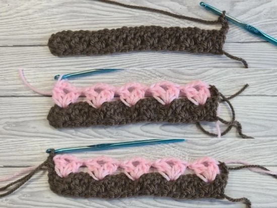 Offset Hearts Crochet Pattern Photo Tutorial