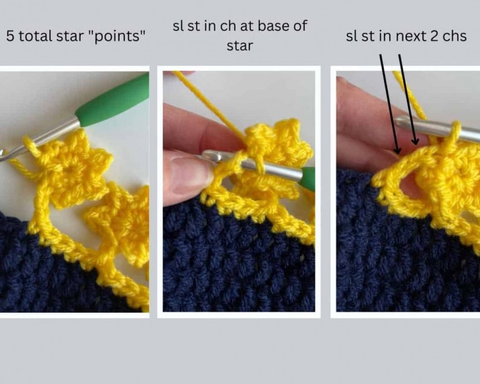 How to Crochet Star Border Photo Tutorial