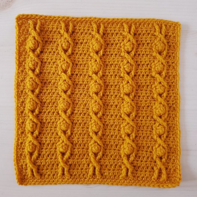 Popcorn Twist Cable Crochet Stitch Photo Tutorial