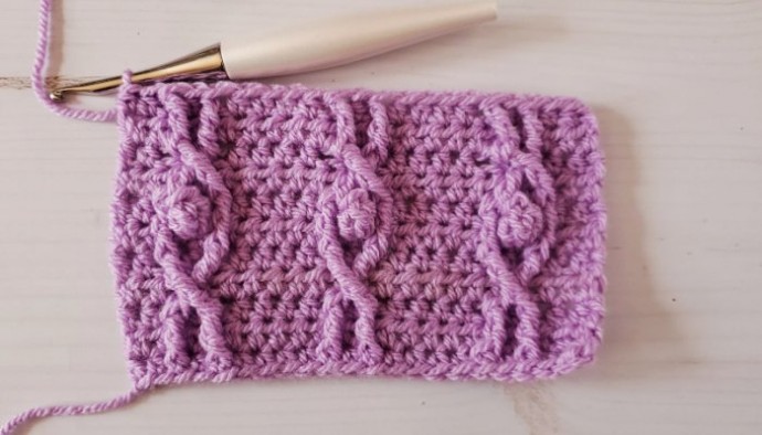 Popcorn Twist Cable Crochet Stitch Photo Tutorial