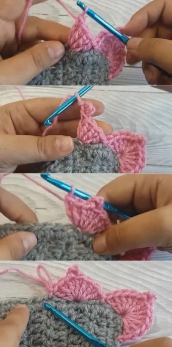 Crochet Picot Scallops Edging Photo Tutorial