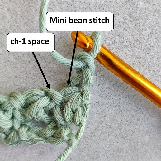 How to Crochet the Mini Bean Stitch Photo Tutorial