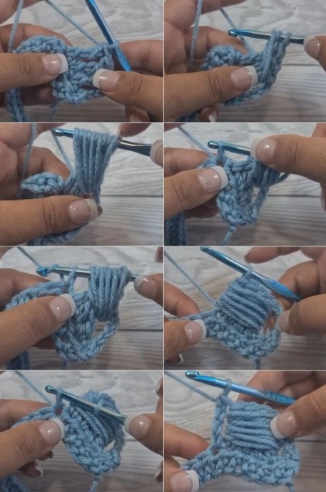 How to Crochet the Large Blocked Puff Stitch Photo Tutorial