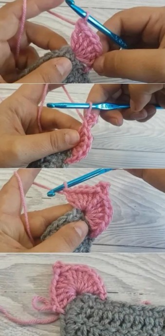 Crochet Picot Scallops Edging Photo Tutorial