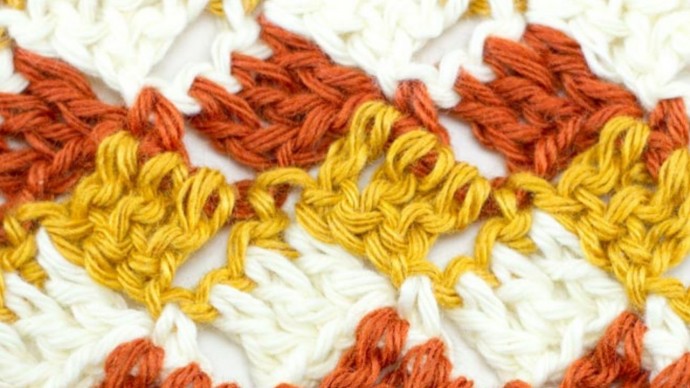 How To Crochet The 3-Colored Crosshatch Stitch Tutorial