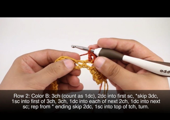 How To Crochet The 3-Colored Crosshatch Stitch Tutorial