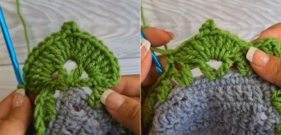 Crochet Leaf Stitch Border Photo Tutorial