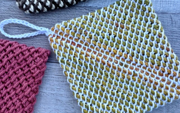 Tunisian Hot Pad Crochet Pattern Photo Tutorial