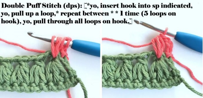 Triads Puff Flower Crochet Stitch Photo Tutorial