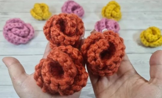 Easy Crochet Rose Flower Embellishment Tutorial