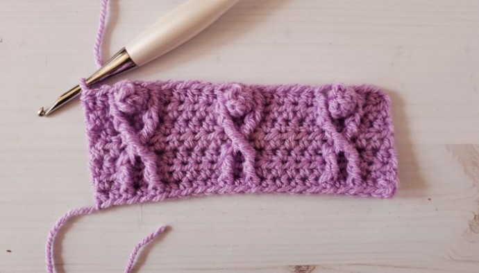 Popcorn Twist Cable Crochet Stitch Photo Tutorial