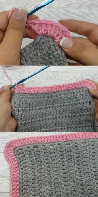 Crochet Rib Border Photo Tutorial