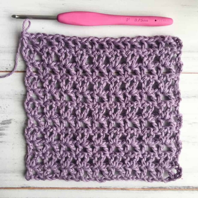 Offset V-Stitch Crochet Stitch Photo Tutorial