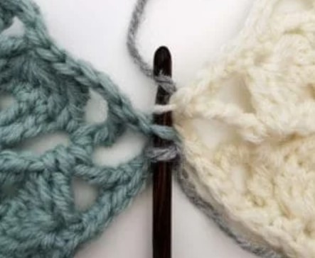 Crochet Flat Slip Stitch Join Photo Tutorial