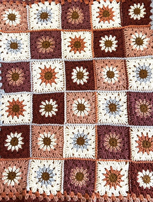 Harvest Flower Blanket Crochet Pattern