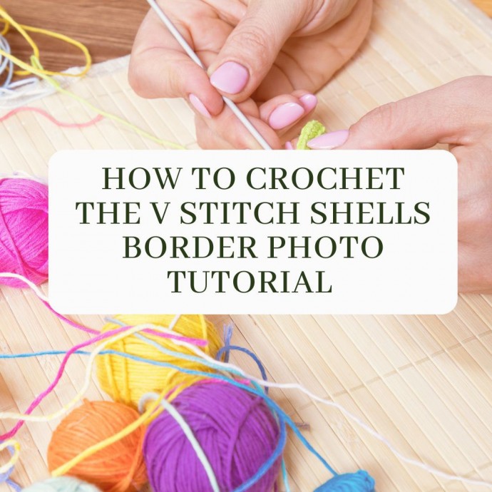 How to Crochet the V Stitch Shells Border Photo Tutorial