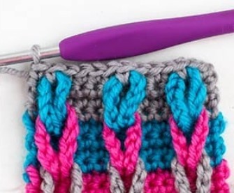 Chain Cables Stitch Crochet Photo Tutorial