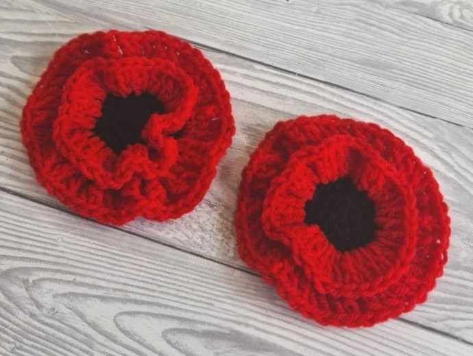 Easy Crochet Poppy Flower Applique Tutorial