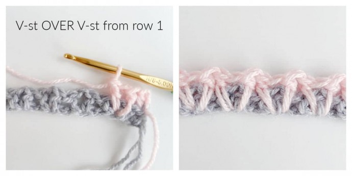 How to Crochet the Nesting V-stitch Photo Tutorial