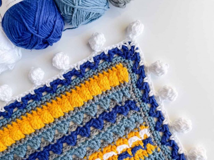 How to Crochet Pom Pom Border Photo Tutorial