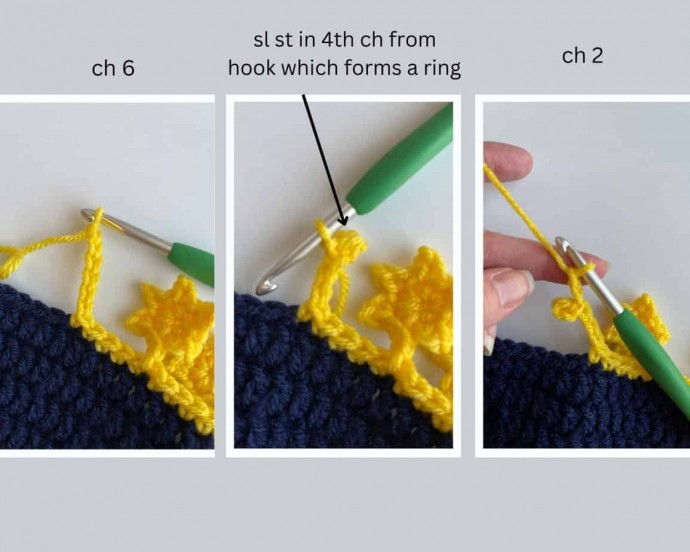 How to Crochet Star Border Photo Tutorial