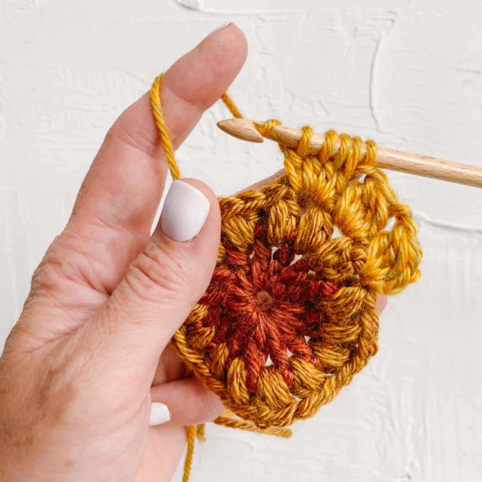 Crochet Sunburst (Sunflower) Granny Square Pattern