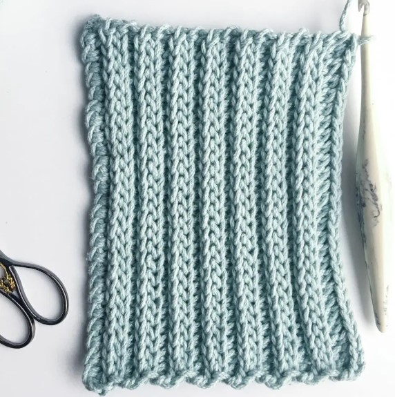 Crochet Faux Knit 2×2 Rib Stitch Photo Tutorial