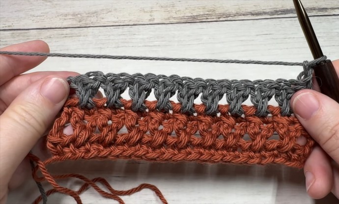 Crossed Double and Post Stitch Photo Tutorial