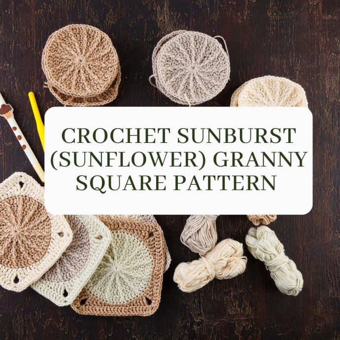 Crochet Sunburst (Sunflower) Granny Square Pattern