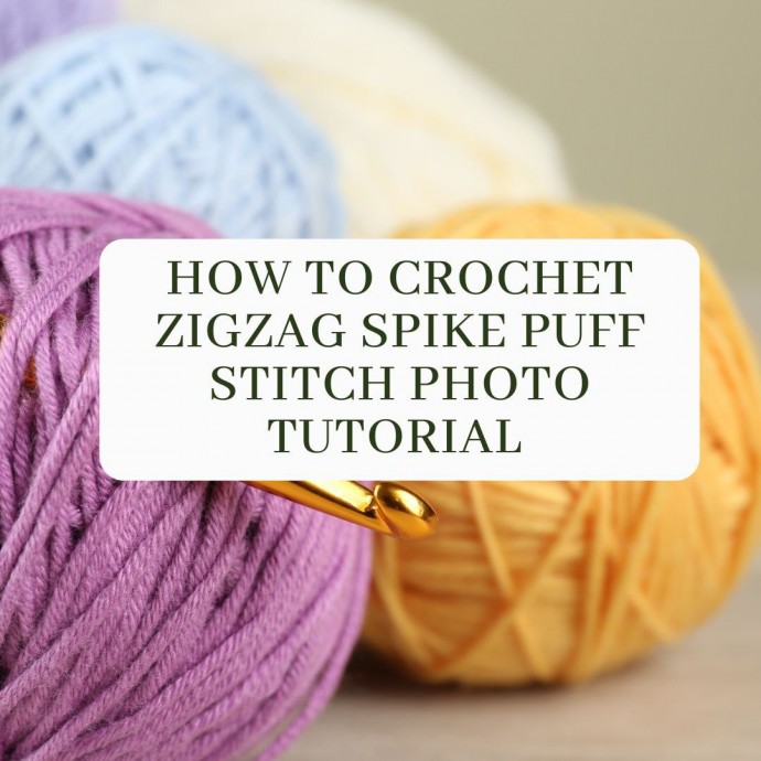 How to Crochet Zigzag Spike Puff Stitch Photo Tutorial