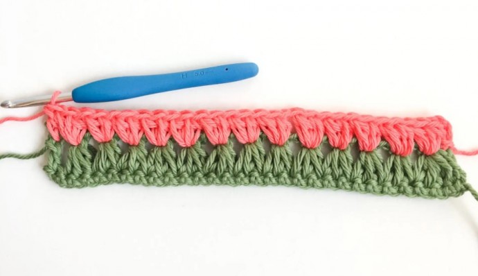 Triads Puff Flower Crochet Stitch Photo Tutorial