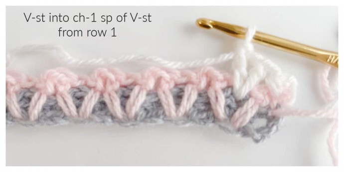 How to Crochet the Nesting V-stitch Photo Tutorial