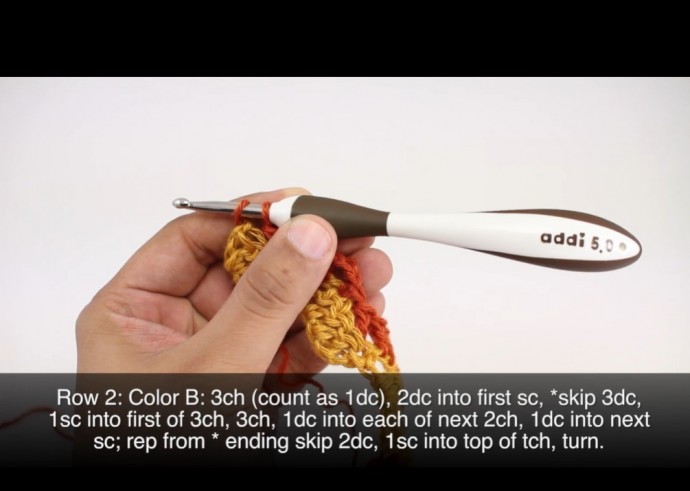 How To Crochet The 3-Colored Crosshatch Stitch Tutorial