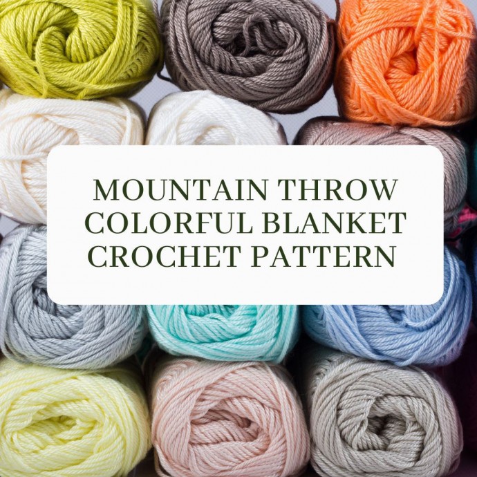 Mountain Throw Colorful Blanket Crochet Pattern