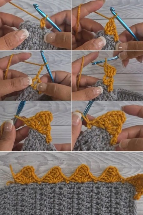 How to Crochet the Large Leaf Stitch Border Photo Tutorial