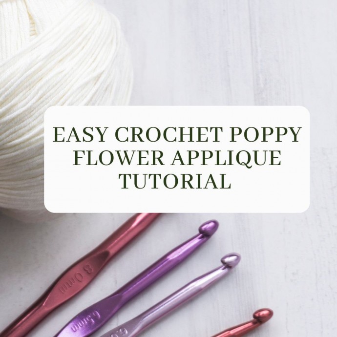 Easy Crochet Poppy Flower Applique Tutorial