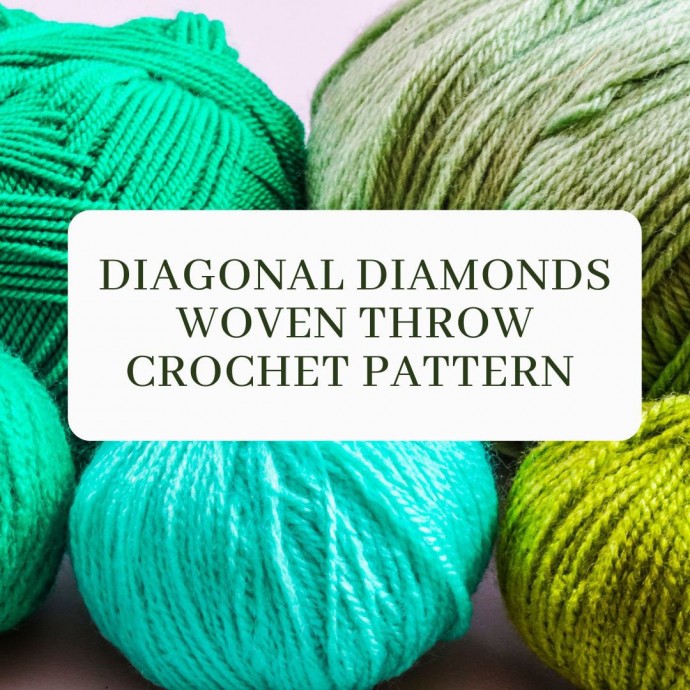 Diagonal Diamonds Woven Throw Crochet Pattern