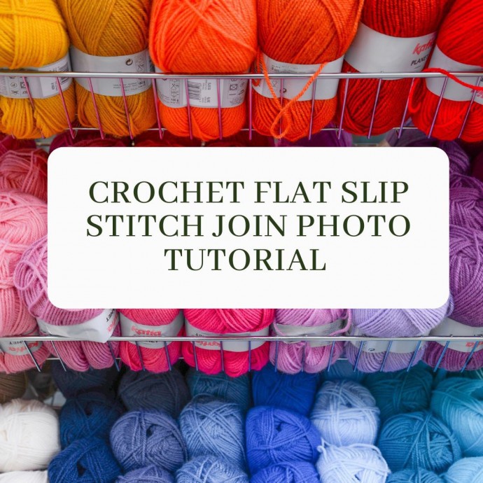 Crochet Flat Slip Stitch Join Photo Tutorial