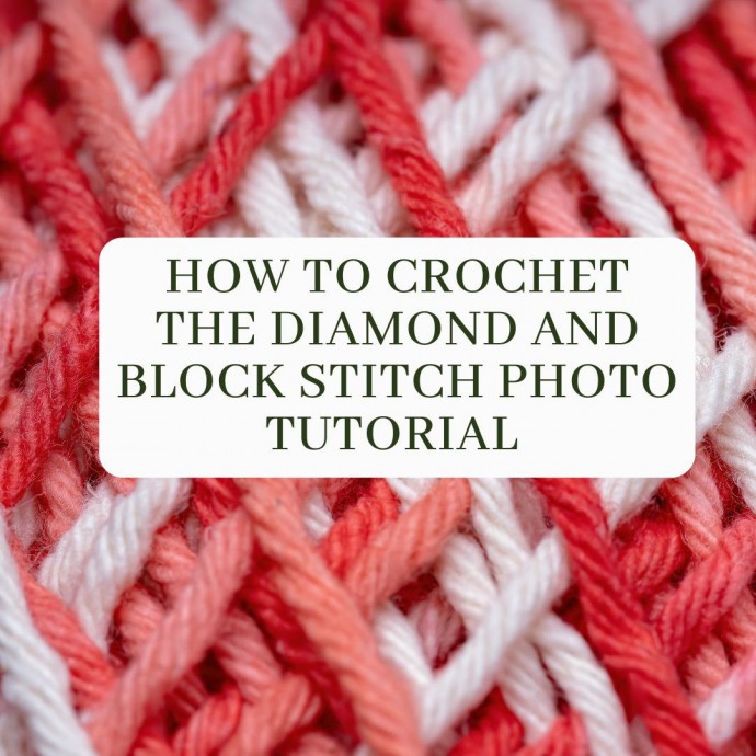 How to Crochet the Diamond And Block Stitch Photo Tutorial