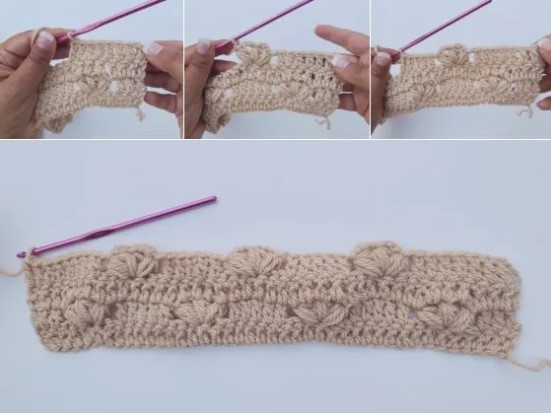 How to Crochet the Bamboo Leaf Stitch Photo Tutorial