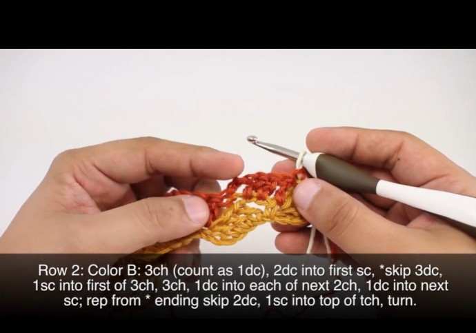 How To Crochet The 3-Colored Crosshatch Stitch Tutorial