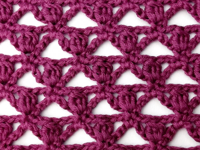 Triangle Cluster Crochet Stitch Photo Tutorial